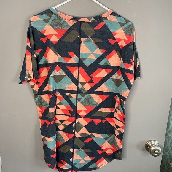 The North Face Womens L Flash Dry Short Sleeve Geometric Pattern Outdoor Shirt - Picture 2 of 7